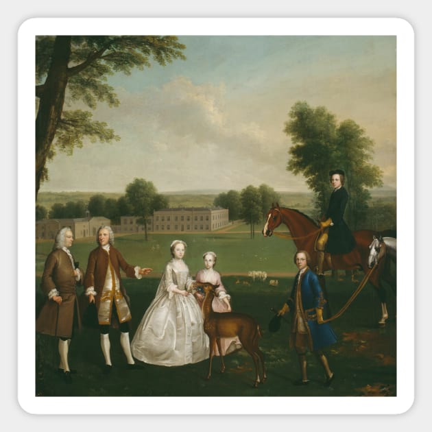 Thomas Lister and Family at Gisburne Park by Arthur Devis Magnet by Classic Art Stall